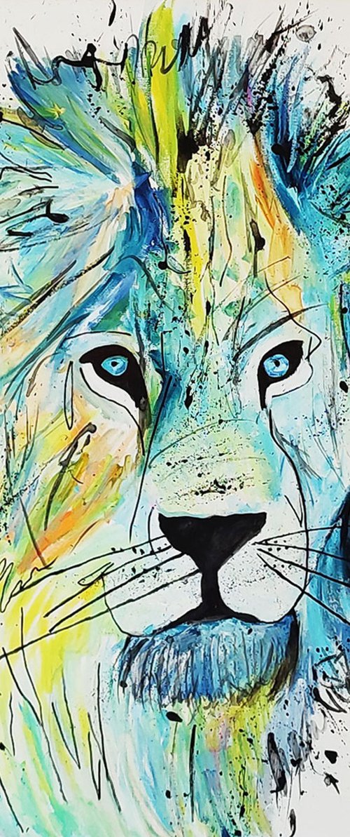 Blue lion by ÂME SAUVAGE