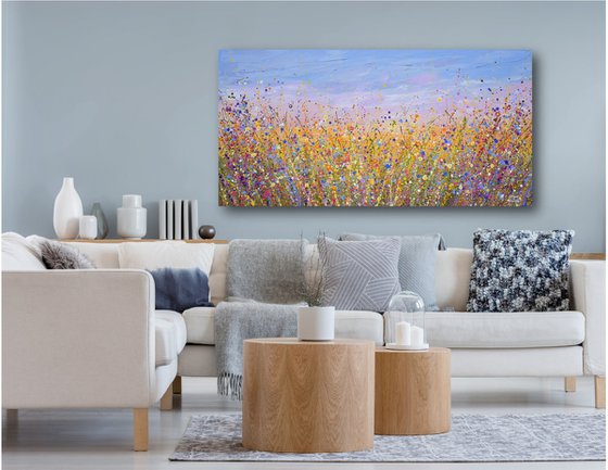 Radiant meadow - Vibrant Floral Painting