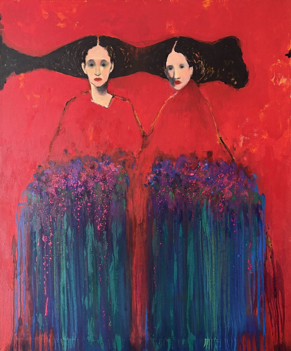 Twin Garden By Gela Mikava, 39 X 47, Artwork For Sale On Artfinder