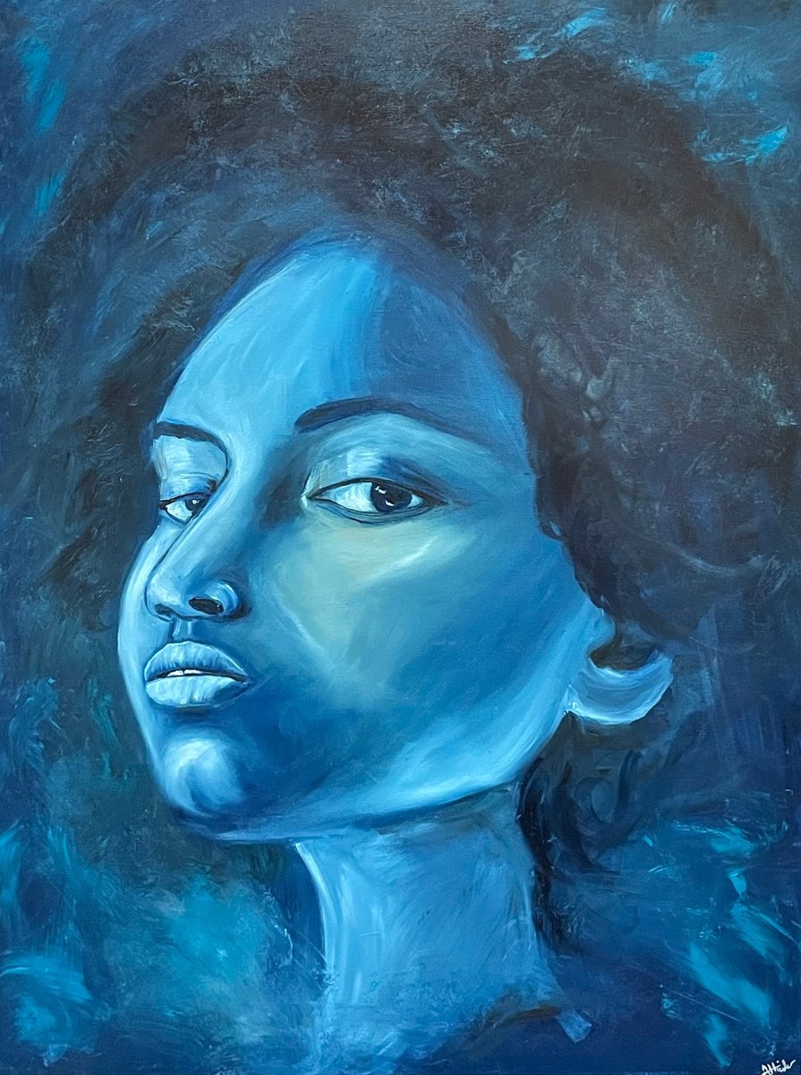 Impressionistic Portrait Oil Painting By Aisha Haider, 30 X 40, Confidence, Original Artwork