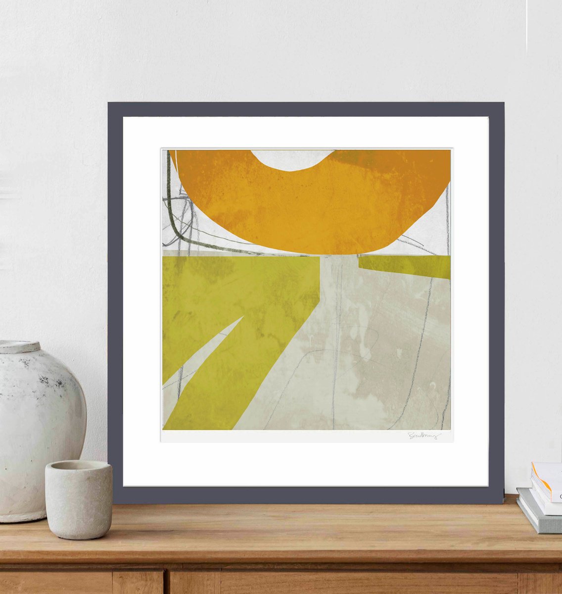 Expressive Abstract Giclee Print By Adrian Bradbury, 17 X 17, Harvest Sun, Original Artwork