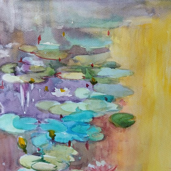 Pind with water lily