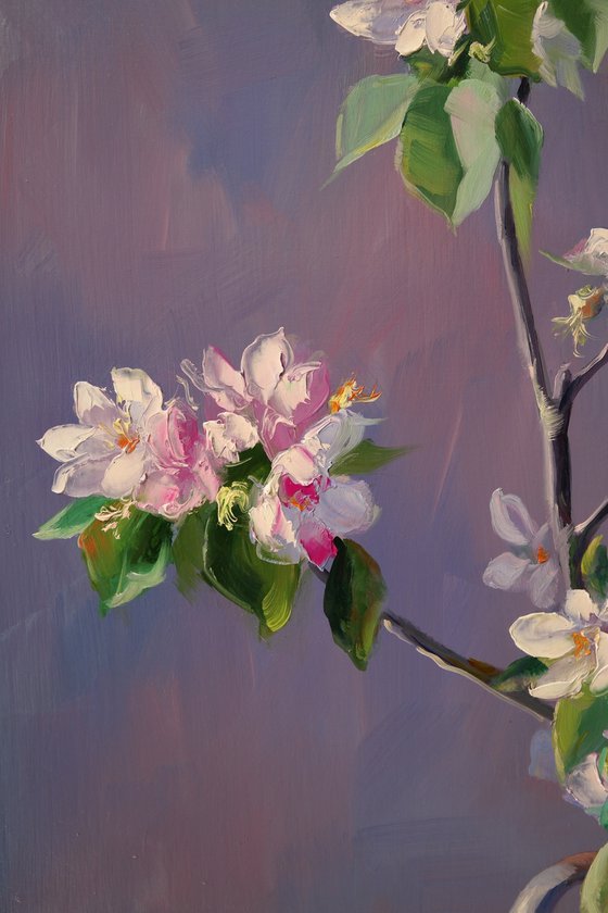 "Still life with flowering branches"