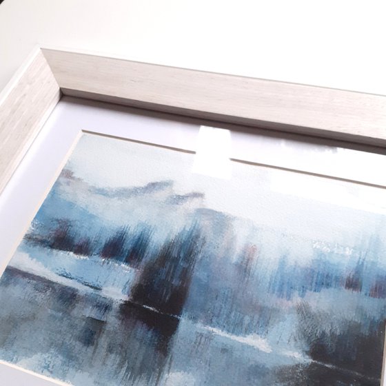 'Glassy Lake' Original Watercolour Painting | Winter | Snow