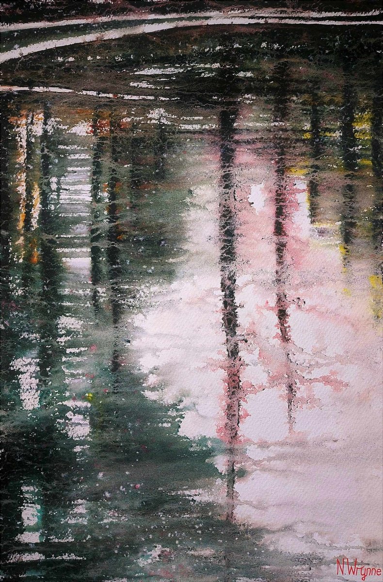 Impressionistic Abstract Watercolour By Neil Wrynne, 15 X 22", Stranger Than The Rest, Original Artwork