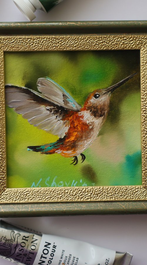 Vibrant Hummingbird Miniature by Natalia Shaykina