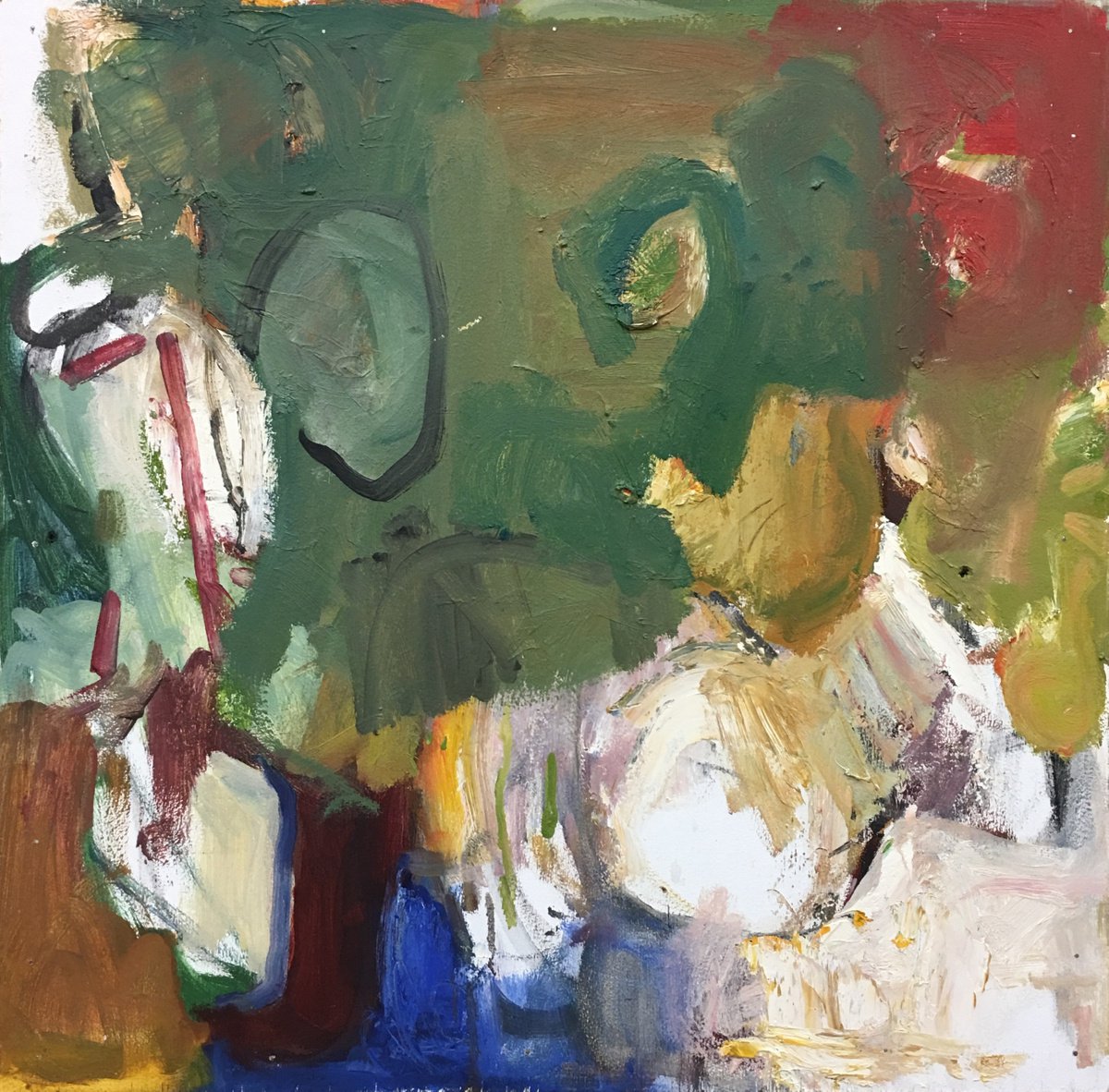 Organic Abstract Oil Painting By Don Keene, 24 X 24, Moosebow Alley, Original Artwork