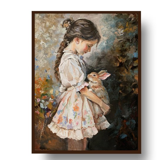 Young Girl with a Bunny.