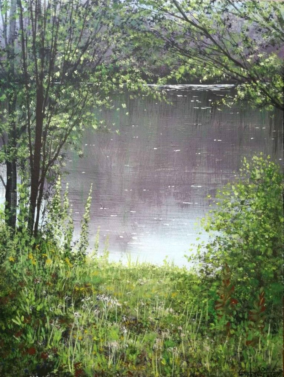 Summer day Acrylic on panel 40x30cm by Eugene Gorbachenko