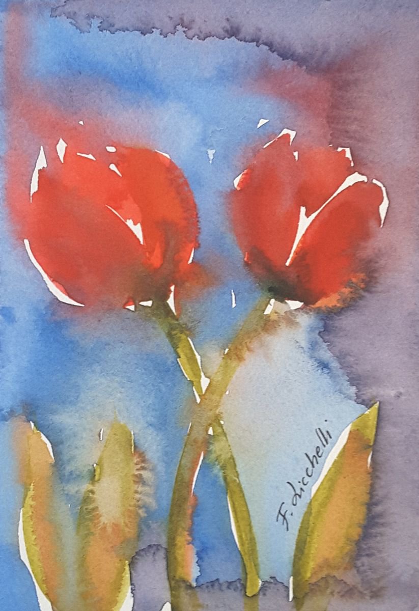 Red tulips by Francesca Licchelli