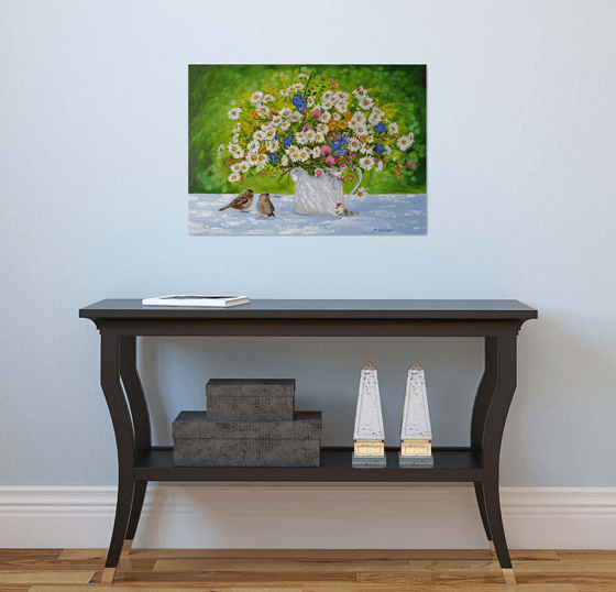 Summer Wildflowers with Birds