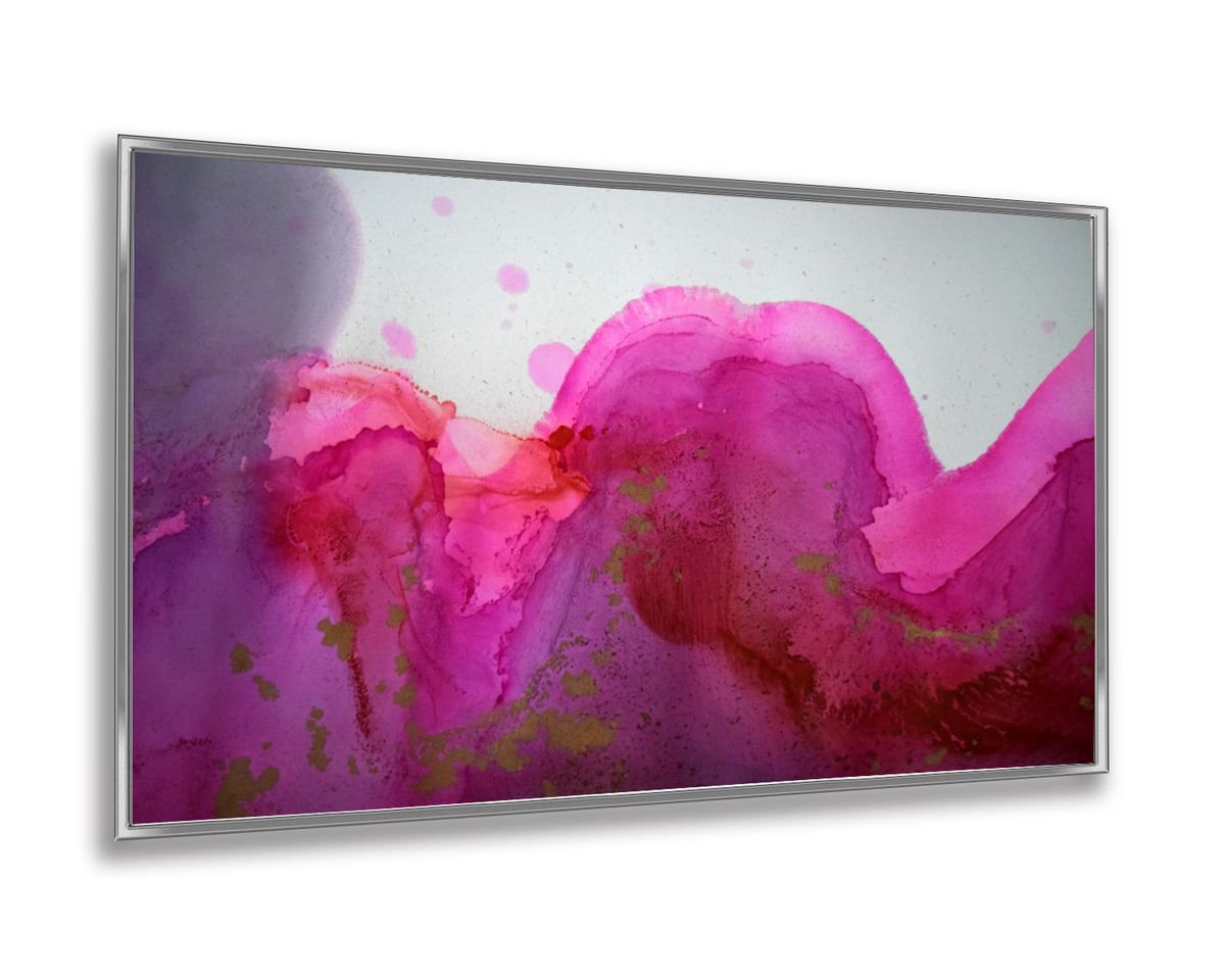 Pink III / Abstract Dreamy Landscapes / Large Series 60 cm x 84 cm by Anna Sidi-Yacoub