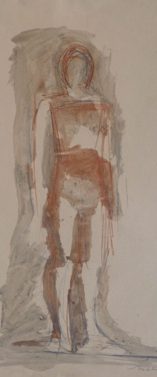 Large Figure Sketch 3, 59x42 cm by Frederic Belaubre