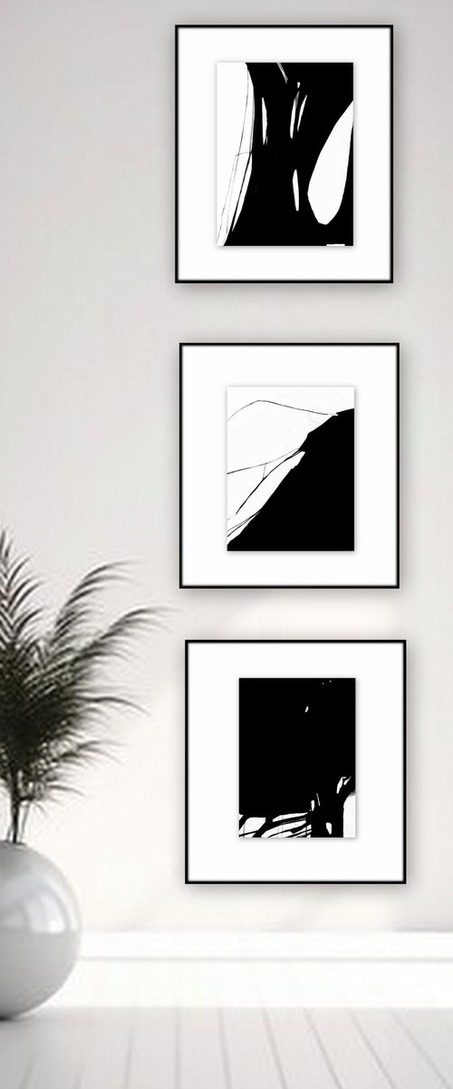 Set of 3 abstract artworks. by Nadia Moniatis