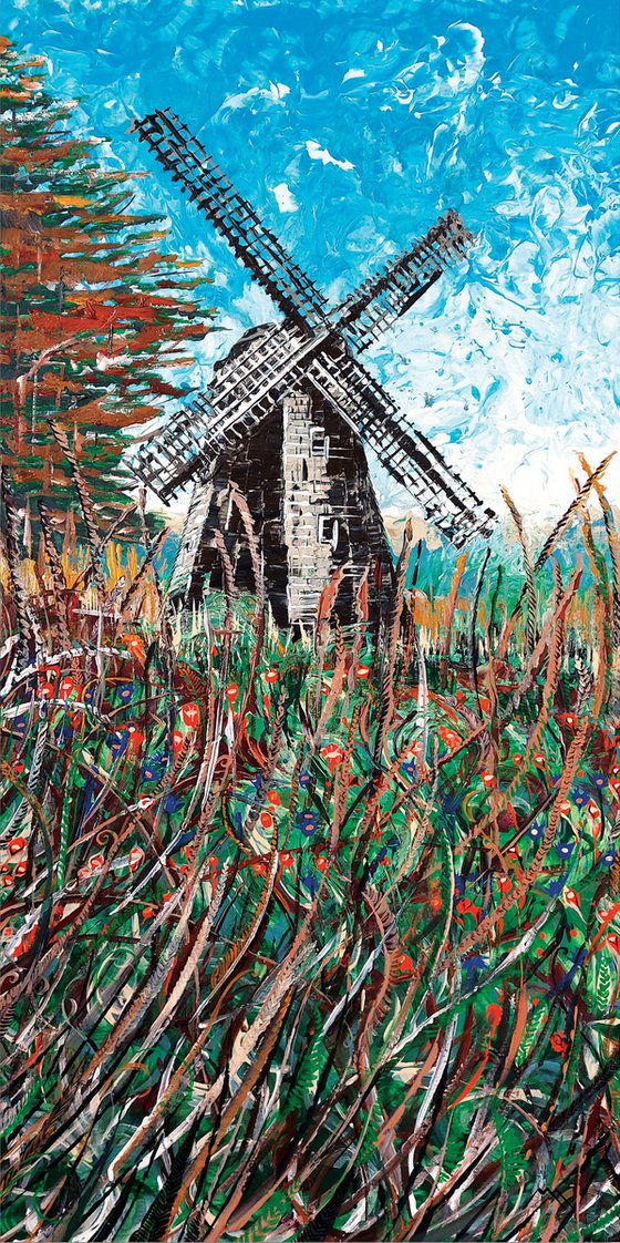 "Old windmill in the Lithuanian Village"