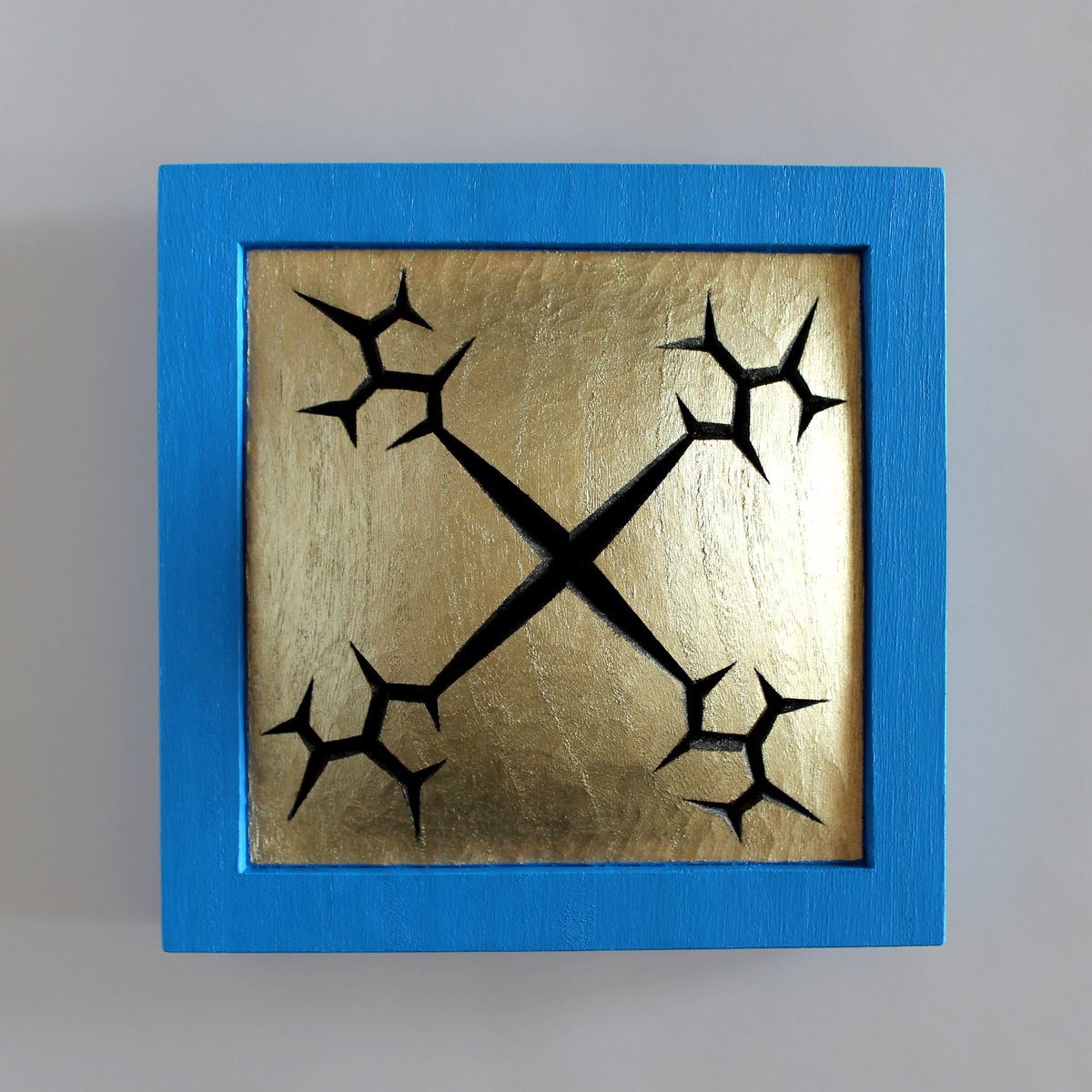 Urban And Pop Abstract Relief By Nikolay Martinov, 8 X 8", "Black Sparkle", Original Artwork