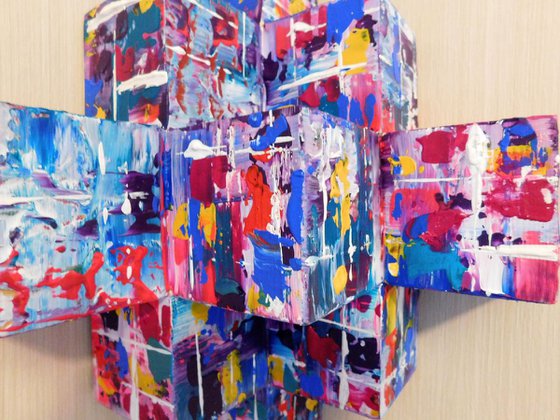 Colour Ovation 3D Sculptural Painting on Wood