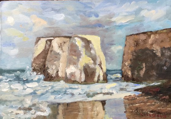 Botany Bay reflections, an original oil painting.