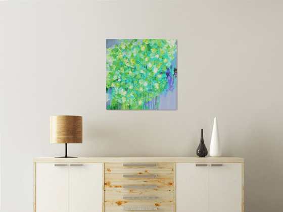 Spring flowers (textured abstract flower painting - ready to hang)