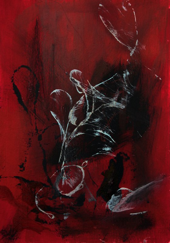 Elegant red abstract painting