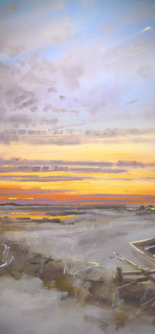 Clay beach sunset. by Tom Cringle