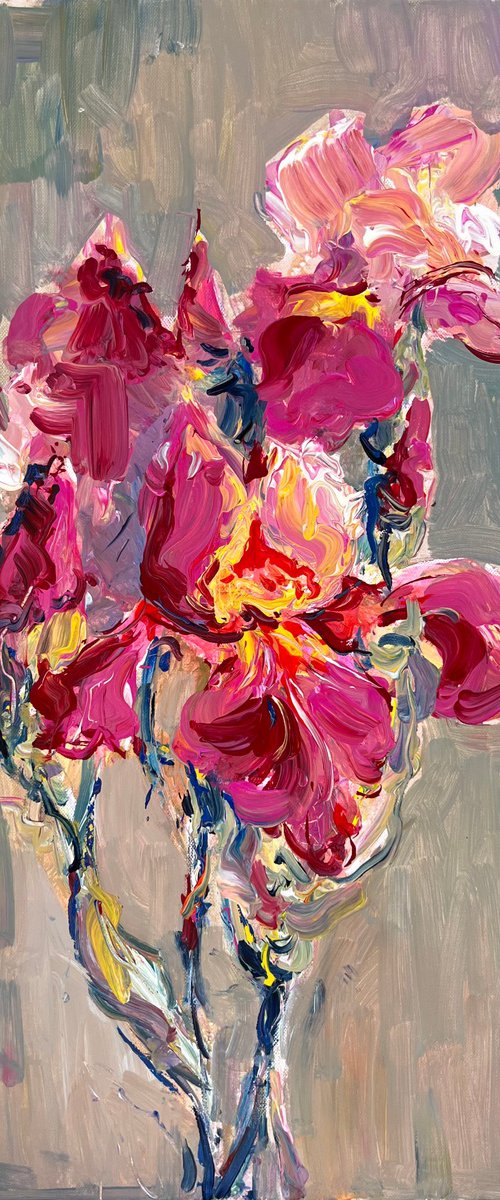 Abstract expressionist flowers by Altin Furxhi