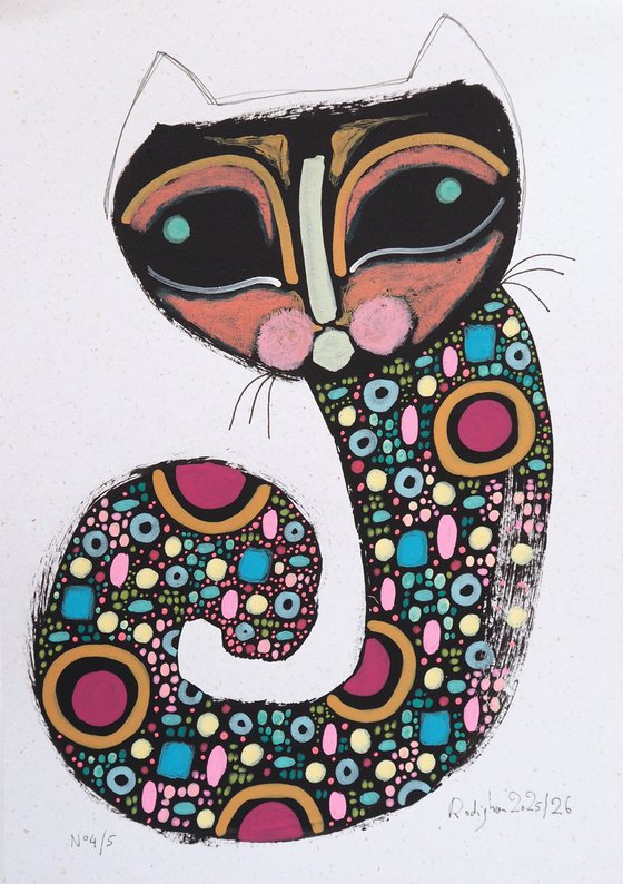 Squiggle Cat #4 - whimsical abstraction
