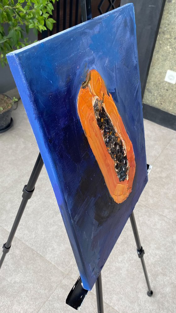 Papaya Impasto Oil Painting