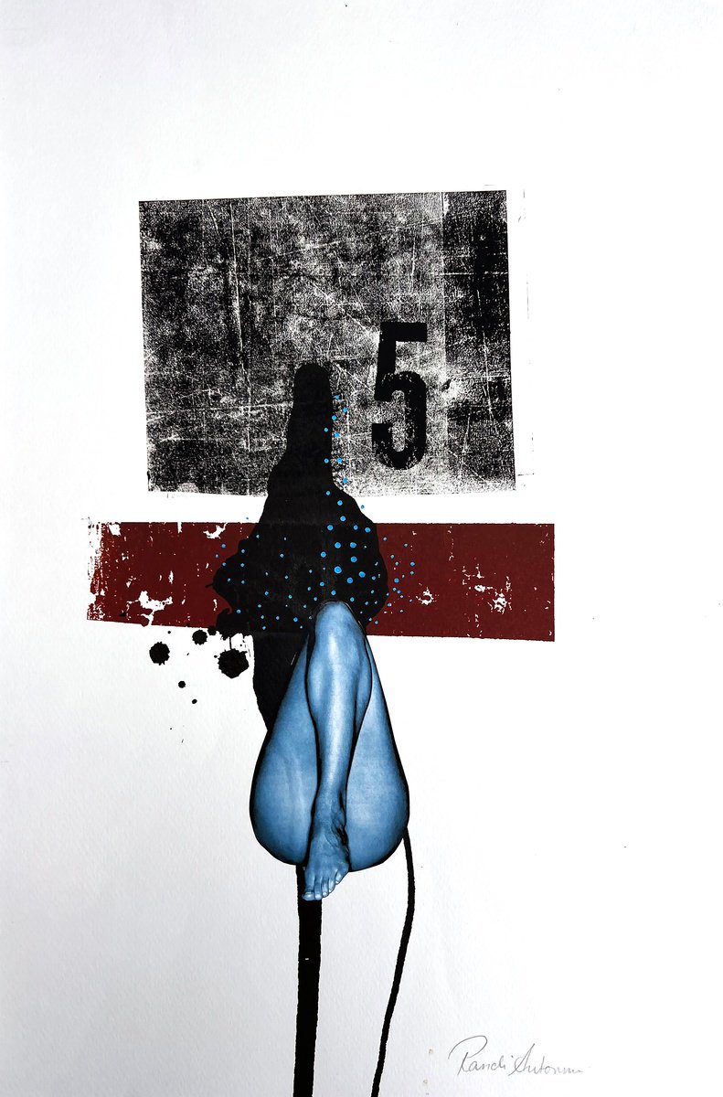 Still Life Collage By Randi Antonsen, 13 X 20", Time Is Now, Original Artwork