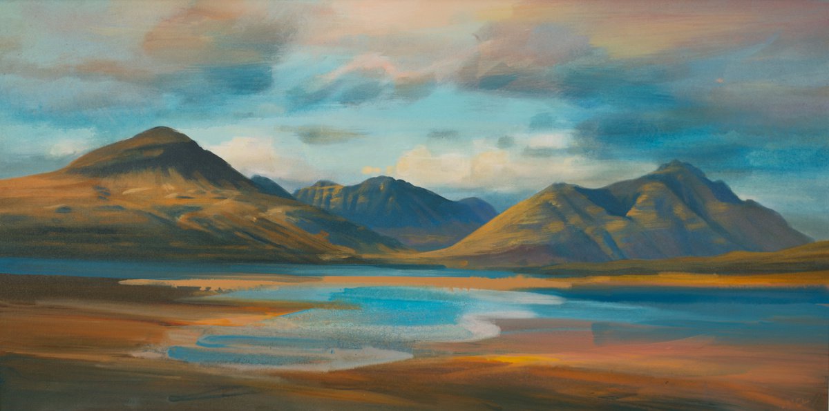 Landscape Acrylic Painting By Kevan Mcginty, 44 X 26", Loch Torridon, Original Artwork