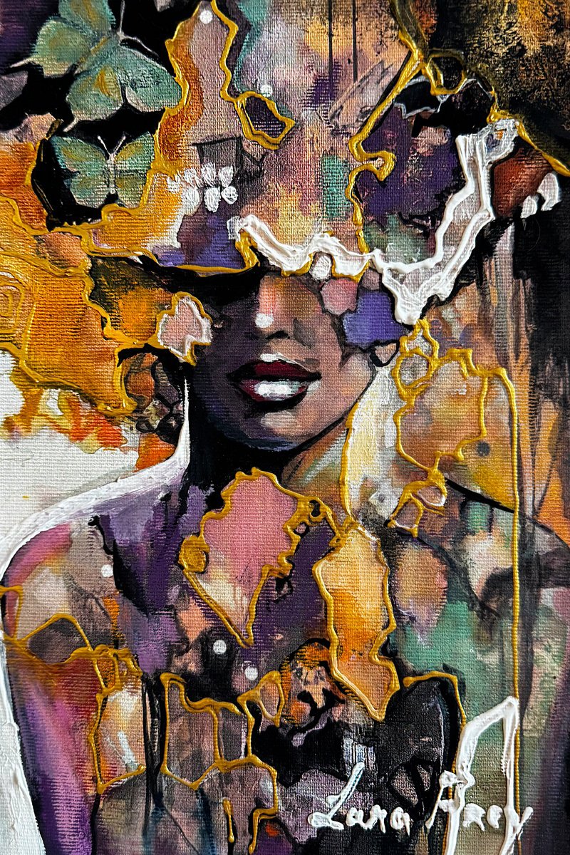 Expressive Painting , The Face Where Autumn Lives By Lana Frey, 8 X 12, Artwork For Sale On Artfinder