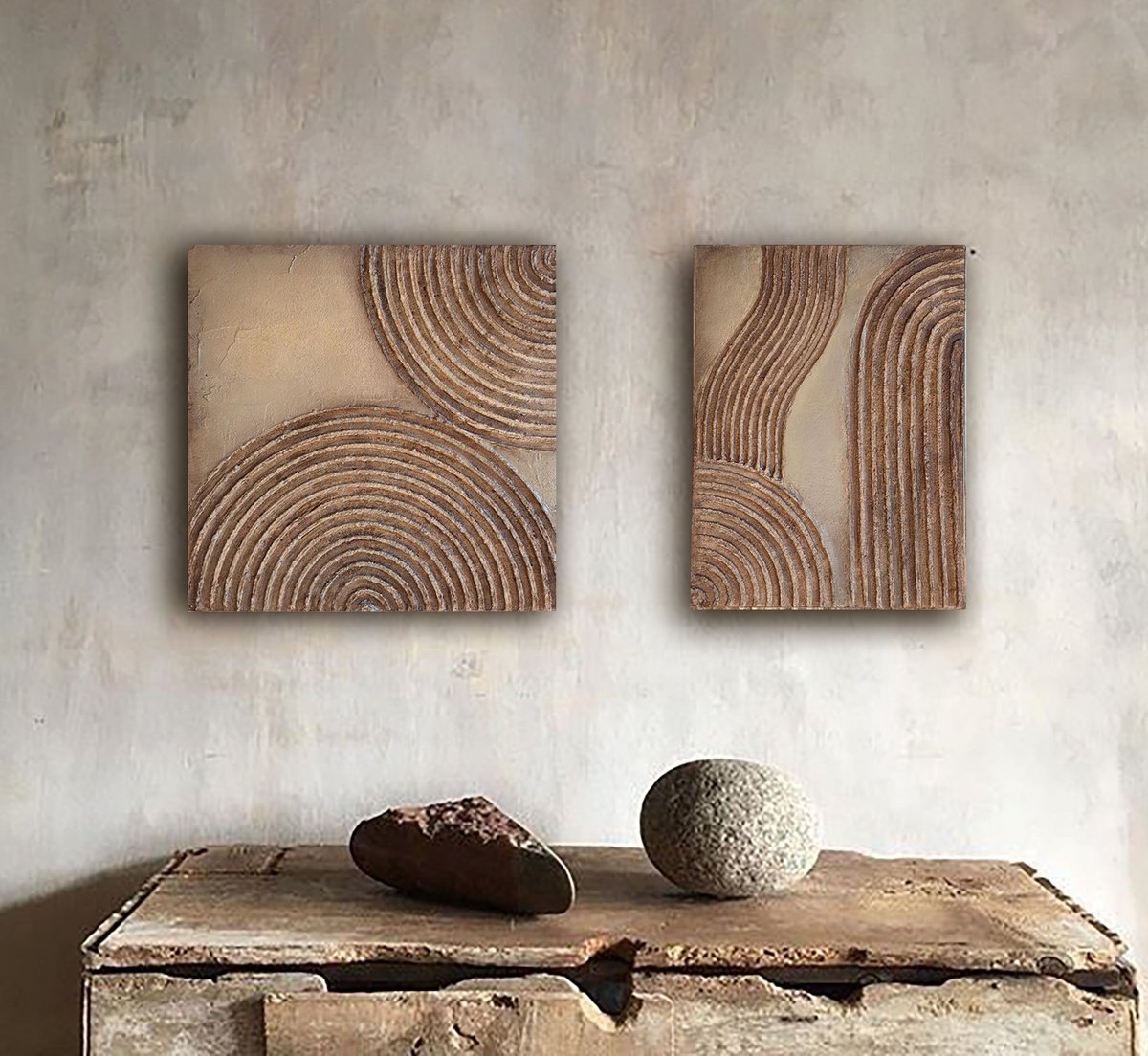  Traces Of Time - Warm Earth Tones By Cristina Simeoni, 28 X 16, Artwork For Sale On Artfinder