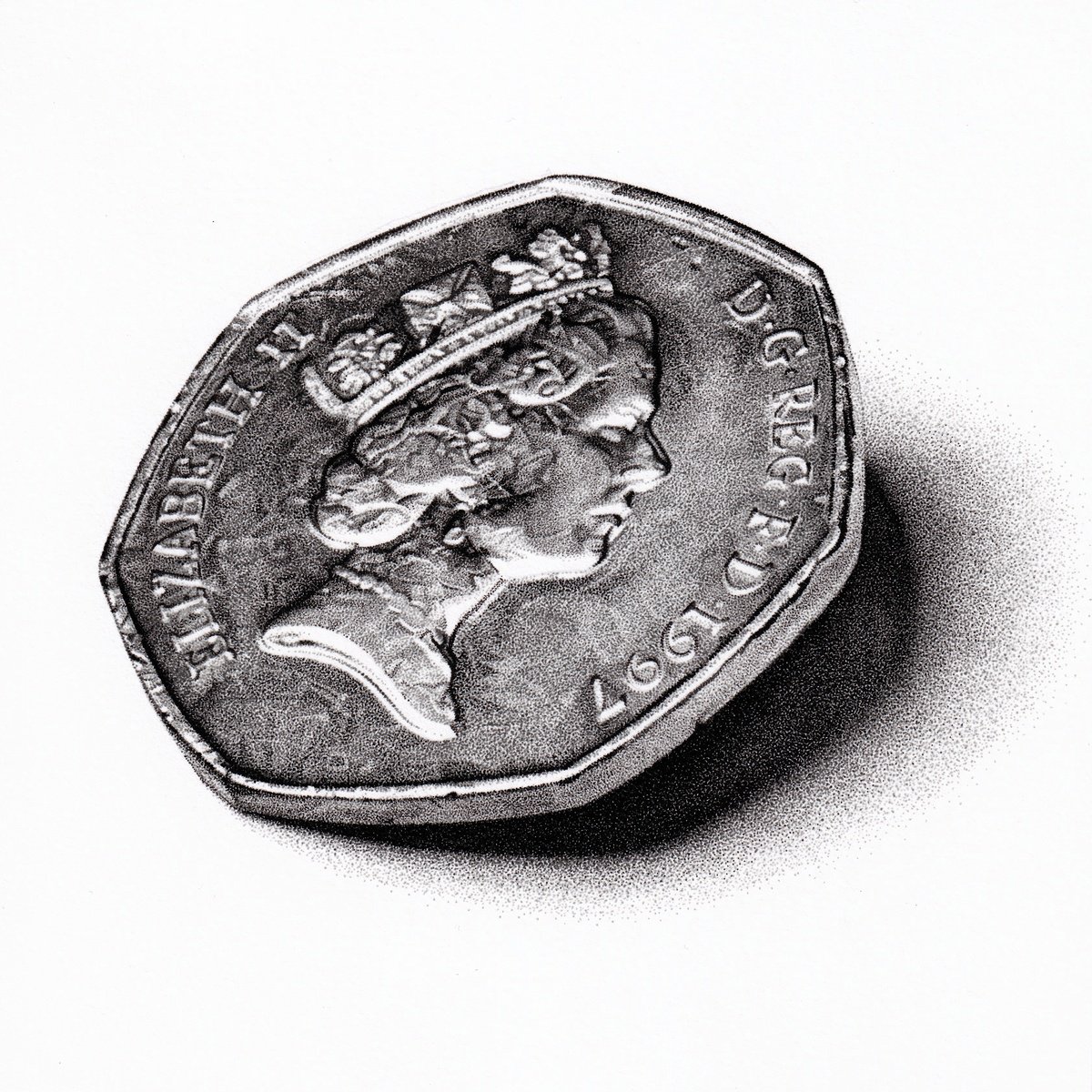 50 Pence Piece by Louis Savage