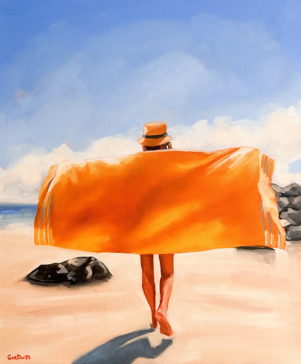 Girl with Yellow Towel by Daria Gerasimova