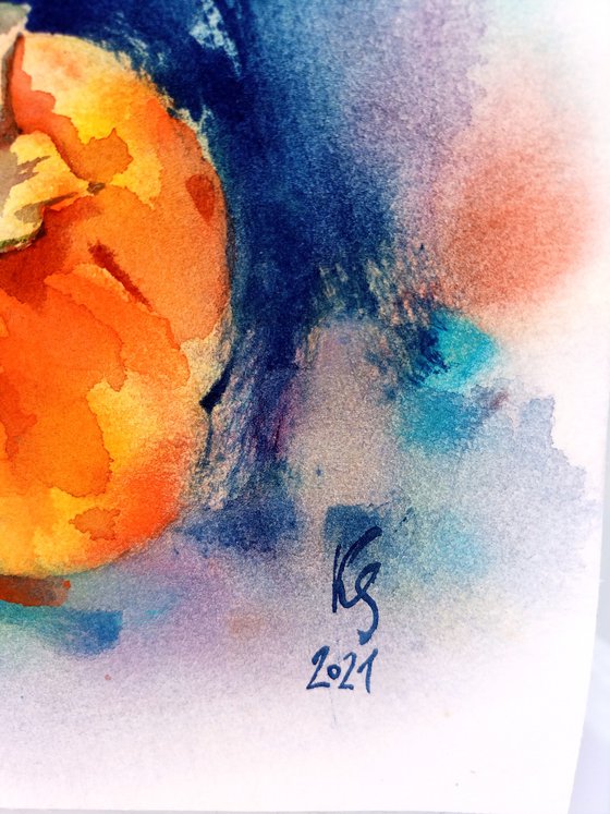 Diptych "Orange and Blue"