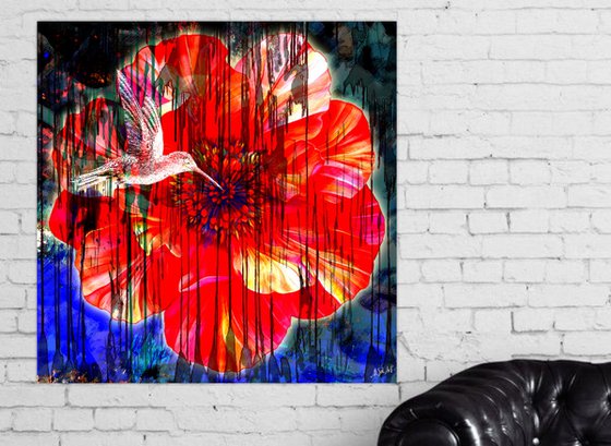 Flower and Colibri