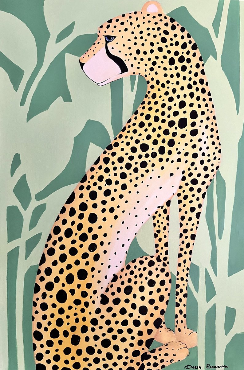 Surrealistic Animal Acrylic Painting By Daria Borisova, 24 X 36, - Jungle - ?, Original Artwork