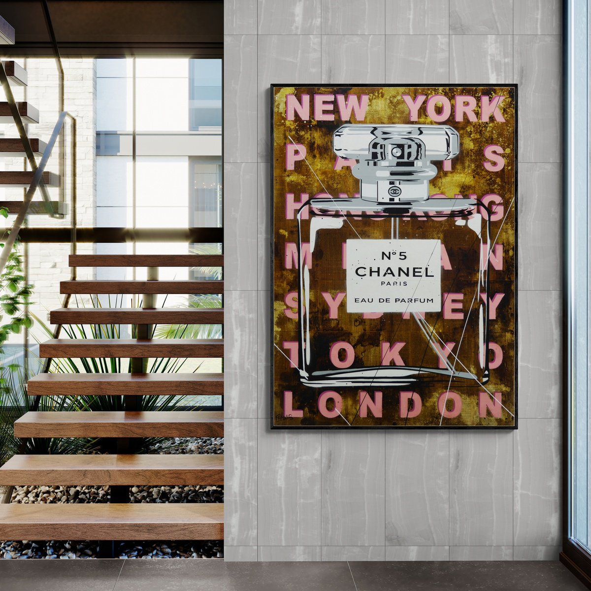 Urban And Pop Still Life Painting By Franko, 39 X 55, Parisian Vibes, Original Artwork