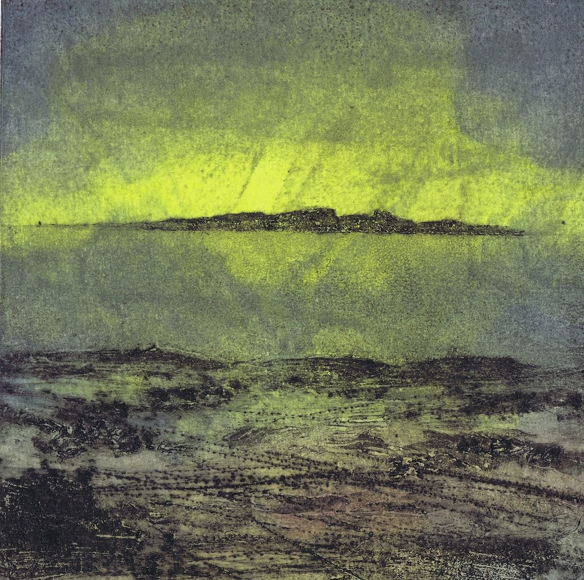 Impressionistic Landscape Etchings & Engravings By Aidan Flanagan Irish Landscapes, 12 X 12, Tory Aurora, Original Artwork