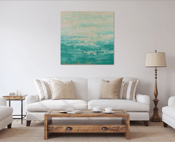 Teal Green - Modern Abstract Expressionist Seascape