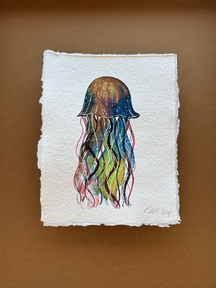 Original Watercolour Jellyfish by Kate Mac