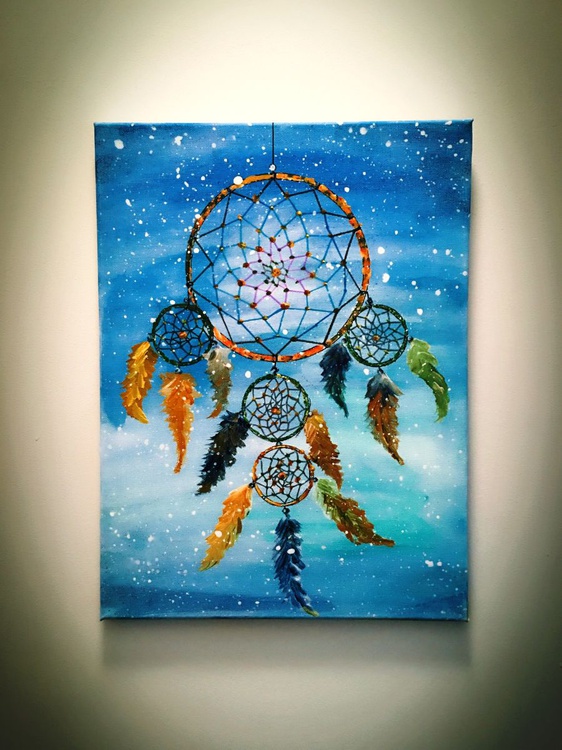 Dream Catcher Acrylic Painting By Hsin Lin Artfinder