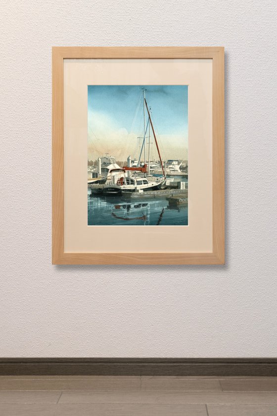 Resting Sailboat in the Marina