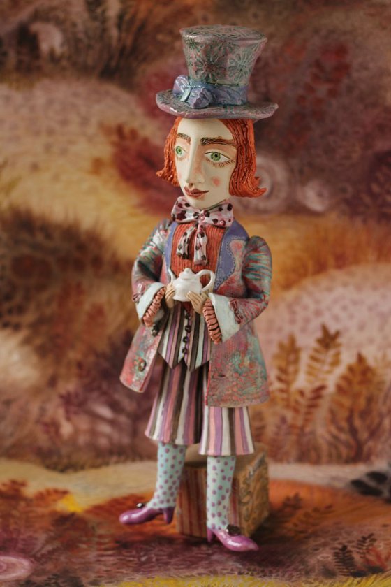 From the Alice in Wonderland. The Hatter.  Wall sculpture by Elya Yalonetski