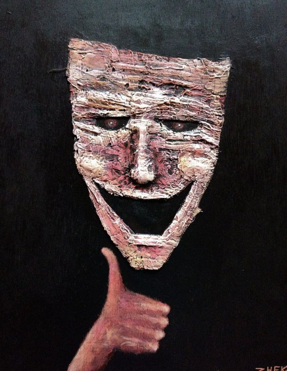 In the smile. Original mask painting
