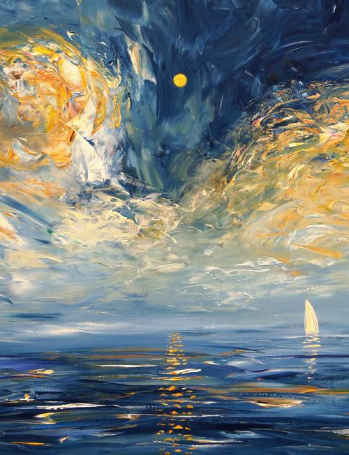 Early Moonlight Sailing L 1 by Peter Nottrott