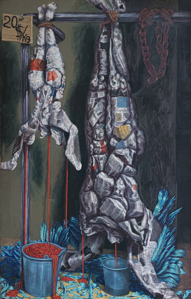 Oil Painting , 20Dollari Al Kilo By Antonio Mele, 45 X 69, Artwork For Sale On Artfinder