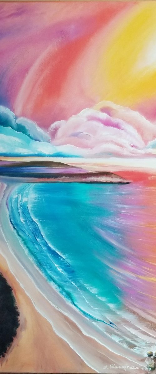 Beach Sunset by Alexandra Tomorskaya/Caramel Art Gallery