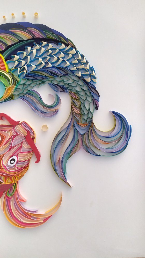 Playful Koi fish ( paper art)