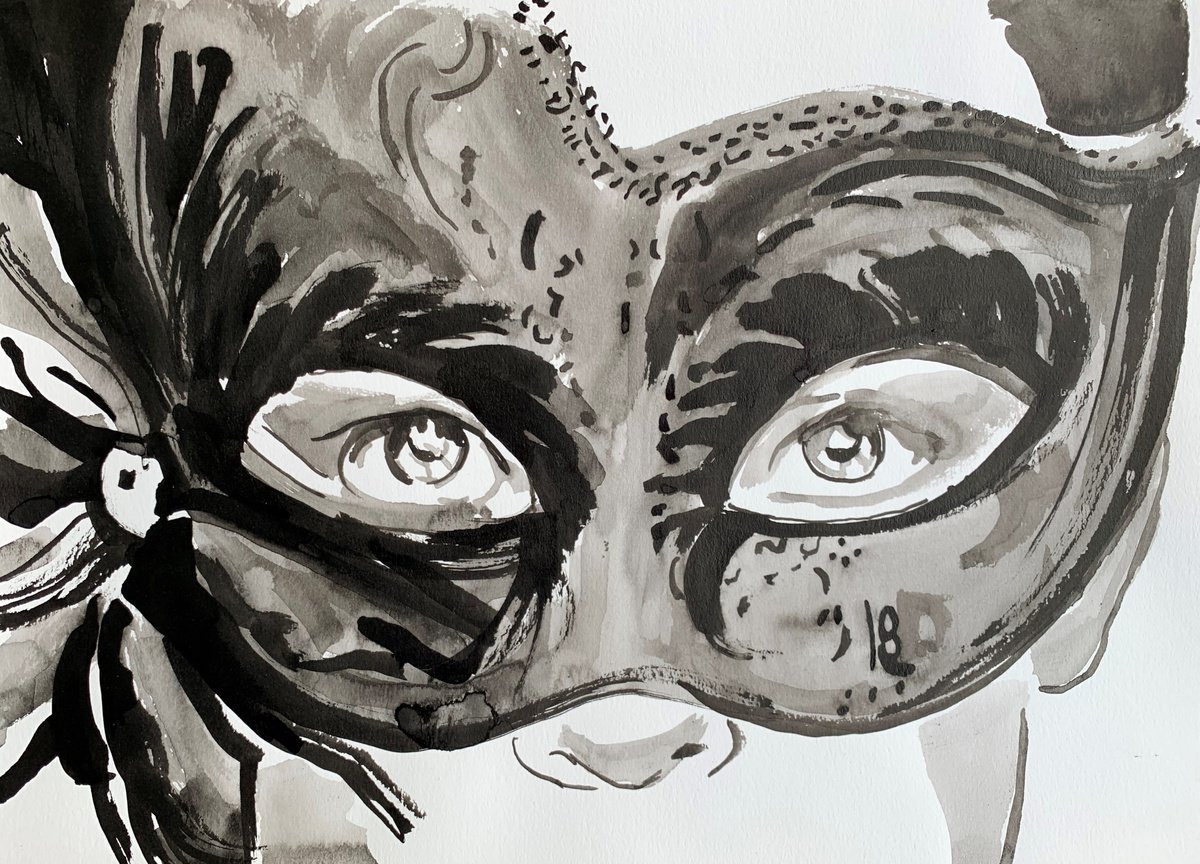 Venetian mask / 29.7 x 21 cm by Alexandra Djokic
